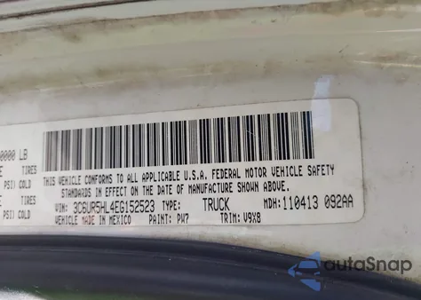 2014 Ram 2500 Tradesman from USA, damaged, VIN 3C6UR5HL4EG152523